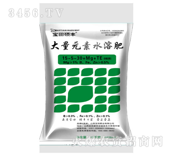 寶田碩豐-大量元素水溶肥料15-5-30+Mg+TE