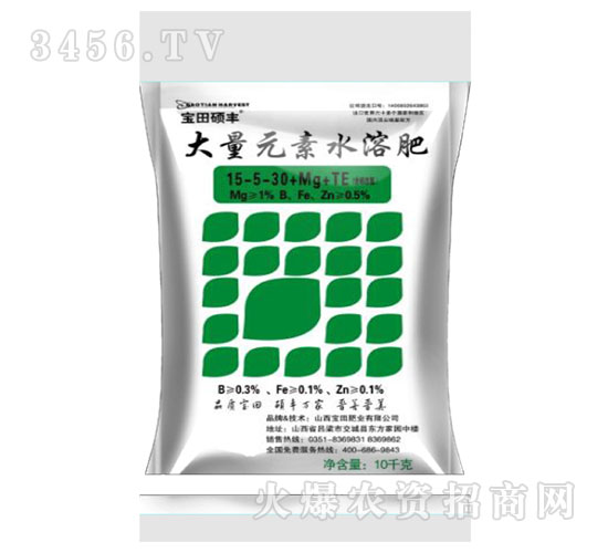 寶田碩豐-大量元素水溶肥料15-5-30+Mg+TE